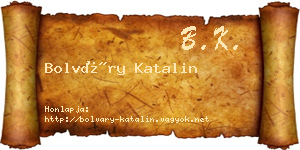 Bolváry Katalin névjegykártya
