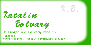 katalin bolvary business card